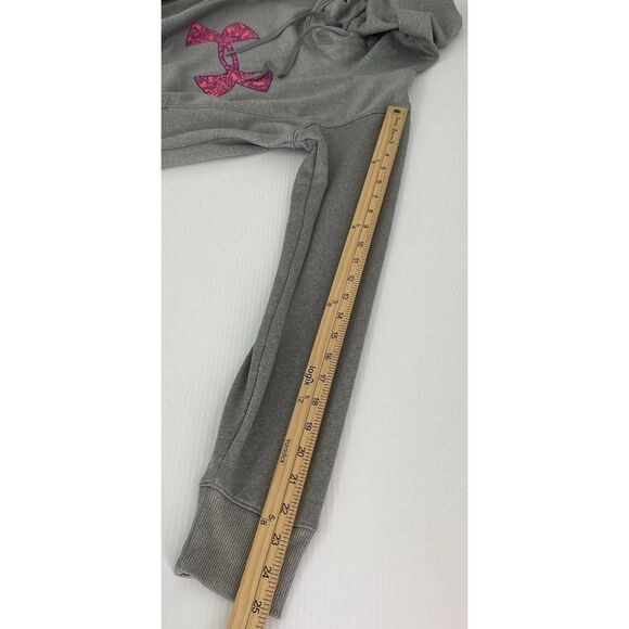 Under Armour Storm Coldgear Hoodie Women's Small Semi-Fitted Gray Pink Athletic - Picture 6 of 8